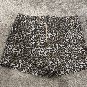 Leopard Print Denim Women's Shorts